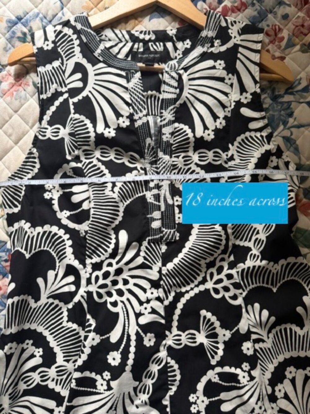 NWOT Banana Republic Black/White Printed Sleeveless Dress- size 10 - Picture 5 of 9